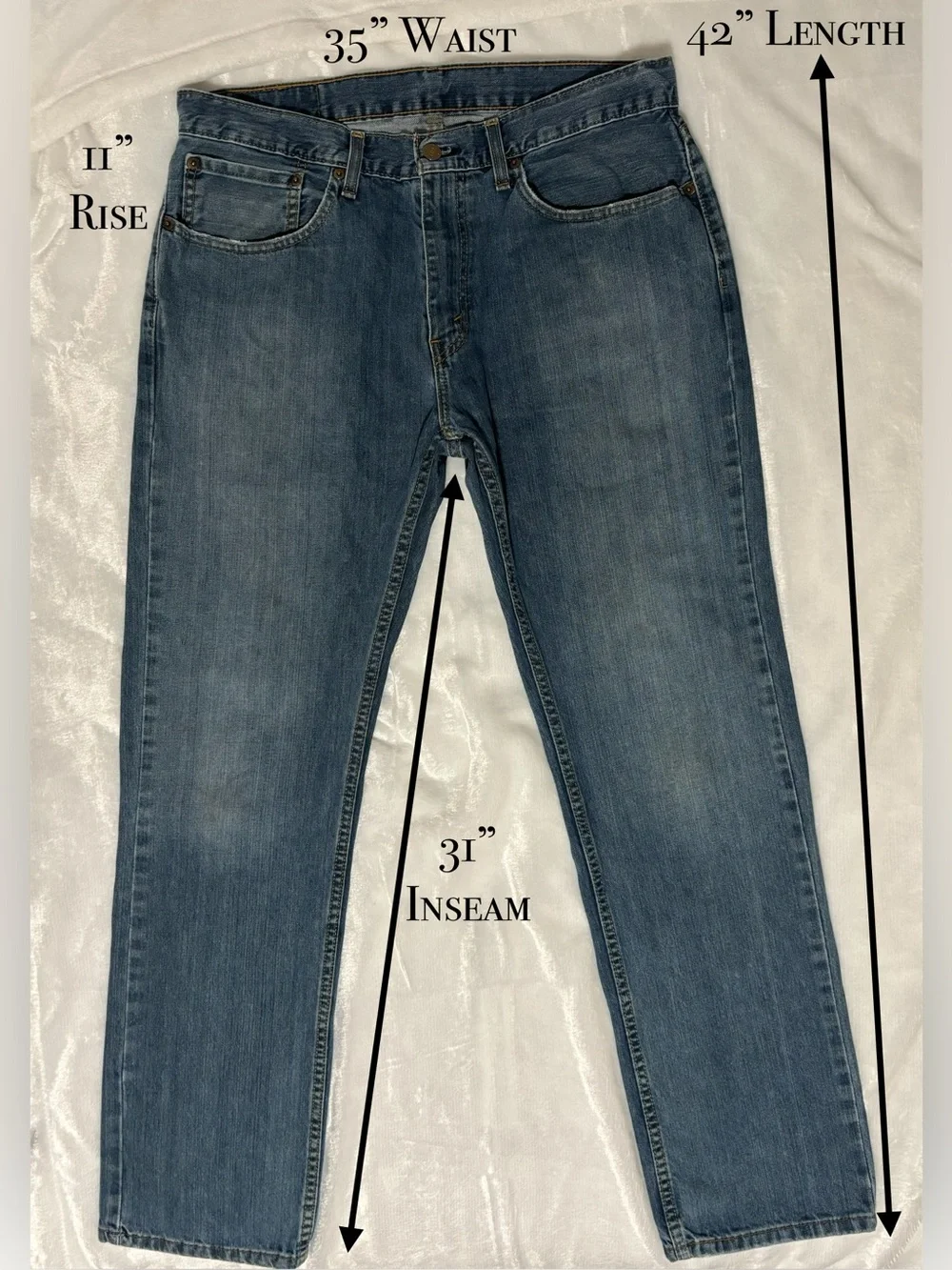 Men's LEVI #559 mid-wash blue denim jeans 34x34  GUC